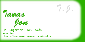tamas jon business card